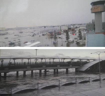 Sendai Airport hit by the tsunami